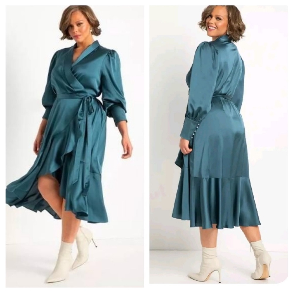 EUC Eloquii Size 14 Teal Dress